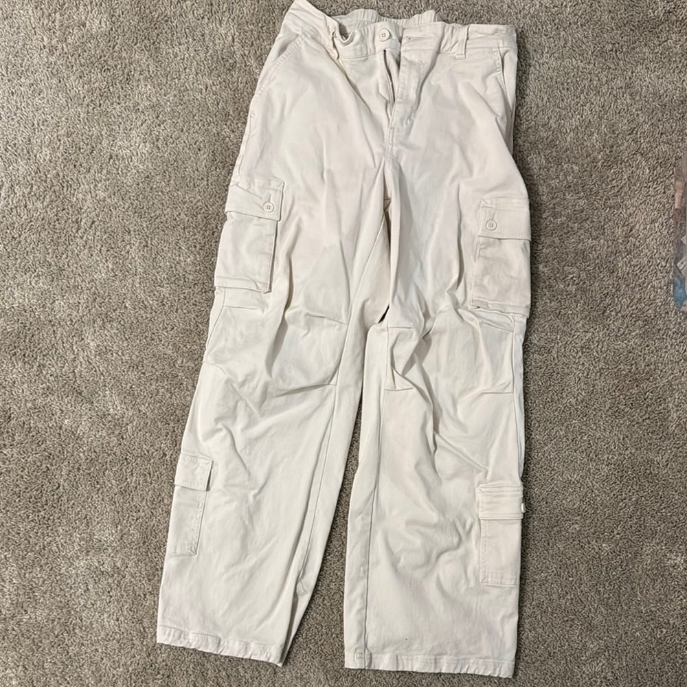 Wild Fable Cream Cargo Trousers Loose Fit